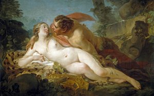 Jupiter og Antiope av Pierre, Jean-Baptiste Marie (1714-1789)