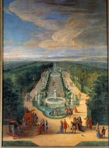 Utsikt over lunden til Galerie des Antiques i hagene til Versailles Maleri av Jean-Baptiste Martin (den eldste) (1659-1735) Rundt 1688 Søn. 2x1,4 m Versailles, musee du chateau