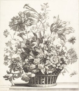 En kurv med vårblomster av Jean Baptiste Monnoyer