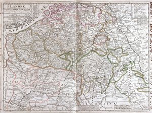 Kart over Belgia (gravering av Jean Baptiste Nolin