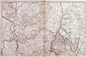 Kart over Burgund (Frankrike) (Gravering av Jean Baptiste Nolin