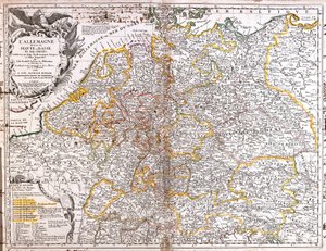 Kart over Tyskland (1703) (Gravering av Jean Baptiste Nolin
