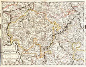 Kart over Luxembourg og bispedømmet Treves (Tyskland) (Gravering av Jean Baptiste Nolin
