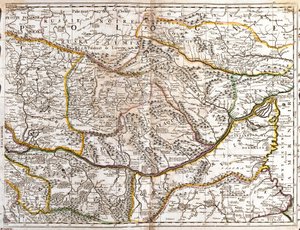 Kart over Moravian Wallachia (Tsjekkia) (Gravering av Jean Baptiste Nolin