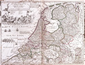 Kart over Nederland (gravering av Jean Baptiste Nolin