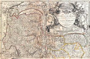 Kart over Savoy og Piemonte (Italia) (Gravering av Jean Baptiste Nolin