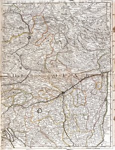Kart over Schwaben (Tyskland) (Gravering av Jean Baptiste Nolin