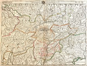 Kart over Tyrol-provinsen (Tyskland) (Gravering av Jean Baptiste Nolin