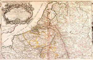 Kart over Vest-Tyskland og Nederland