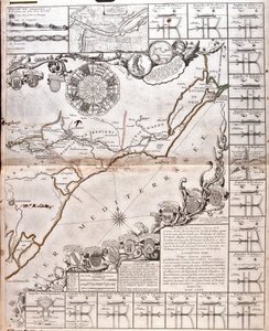 Kart over Canal du Midi, med dens akvedukter (gravering av Jean Baptiste Nolin