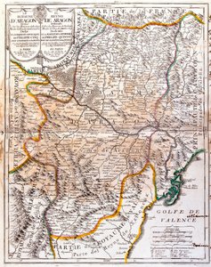 Kart over kongeriket Aragon (Spania) (gravering av Jean Baptiste Nolin