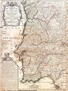 Kart over kongeriket Portugal (Gravering av Jean Baptiste Nolin