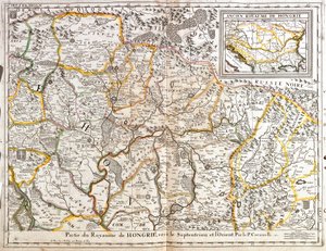 Kart over den nord-orientalske delen av kongeriket Ungarn (gravering av Jean Baptiste Nolin