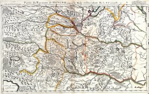 Kart over den sørvestlige delen av Kongeriket Ungarn (gravering av Jean Baptiste Nolin