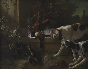 Hunder med villfugl og vilt av Jean Baptiste Oudry