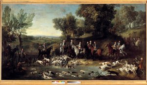 Kong Ludvig XV jaktet hjort i skogen Saint Germain i 1730 Maleri av Jean Baptiste Oudry (1686-1755) 1730 Toulouse, Musee des Augustins av Jean Baptiste Oudry
