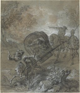La Rancune på båre, skutt i hengemyren av Jean Baptiste Oudry