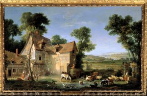 Gårdsmaleriet av Jean Baptiste Oudry (1686-1755) 1750 Søn. 1,3x2,12m av Jean Baptiste Oudry