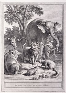 Løven går til krig, ca. 1755-1759 av Jean Baptiste Oudry