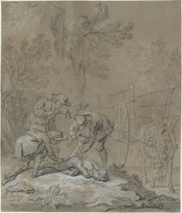 Ragotin bundet av foreldrene til galningen av Jean Baptiste Oudry