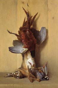 Stilleben med en hare, en fasan og en rød rapphøne, 1753