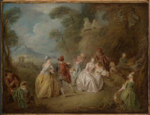 Høvisk scene i en park av Jean Baptiste Pater