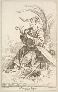 Kinesisk tryllekunstner, 1738-45. av Jean Baptiste Perronneau