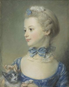 Den lille jenta med katten Marie-Anne Huquier, 1747.