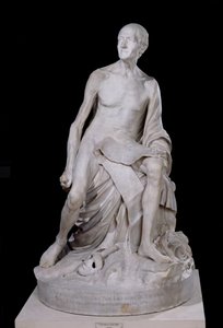 Sittende statue av Voltaire (1694-1778) 1776 (marmor)