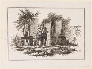 En familie, fra "Ny notatbok med seks ark med forskjellige historiske kinesiske emner" av Jean Baptiste Pillement