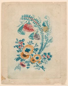 Fantastisk blomstermotiv fra "New Suite of Ideal Flower Notebooks" av Jean Baptiste Pillement
