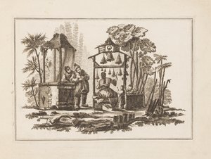 Figure Playing Bells, from "Nouveau Cahier de Six Feuilles De Différents Sujets Chinois Historiés"   1298973   no       norwegian Successfully Translated  Original: American Consulate, Santiago de Cuba, c1911 Translat: American Consulate, Santiago de Cuba, av Jean Baptiste Pillement