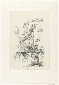 Ornamentale compositie in chinoiserie-stijl Ornamentale ontwerpen in chinoiserie-stijl voor Deuxième Cahier de six Baraques Chinoises (series title)   1357021   no       norwegian Successfully Translated  Original: The Brine Maiden Matsukaze, early 18th ce av Jean Baptiste Pillement