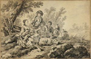 Pastoral scene av Jean Baptiste Pillement