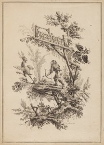 Plate 12, fra "Suite of Twelve Fishermen and Hunters" av Jean Baptiste Pillement