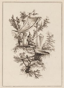 Plate 2, "Suite av tolv fiskere og jegere" av Jean Baptiste Pillement