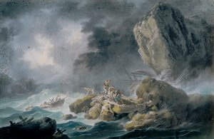 Storm og forlis av Jean Baptiste Pillement