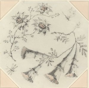 Trompetblomster og tusenfryd av Jean Baptiste Pillement