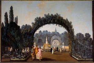 Utsikt over hagene til Benfica i Lisboa i 1785 Maleri av Jean Pillement (1728-1808) Paris, dekorativ kunst