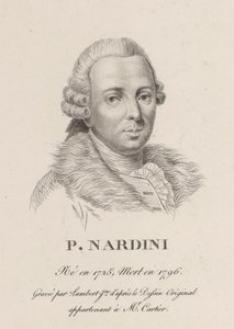 Portrett av fiolinisten og komponisten Pietro Nardini 1722-1793. av Jean Baptiste Ponce Lambert
