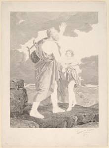 Den blinde Homer av Jean Baptiste Raphael Urbain Massard, after Baron François Gerard