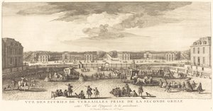 Utsikt over stallen i Versailles tatt fra den andre porten
