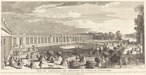 Utsikt over Chateau de Trianon fra siden av Parterre av Jean Baptiste Rigaud
