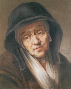 Kopi av et portrett av Rembrandt av moren hans, 1776 (pastell på papir)