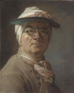Selvportrett med øyenskygge, 1775. av Jean Baptiste Simeon Chardin