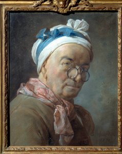 Selvportrett fortalt til bisiklene Maleri av Jean Baptiste Simeon Chardin (1699-1779). 1771. Dim. 0,459 x 0,375 m. av Jean Baptiste Simeon Chardin