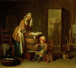 The Laundress (olje på lerret) av Jean Baptiste Simeon Chardin