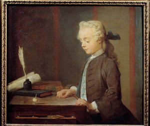 Toton-barnet. Auguste Gabriel Godefroy (1728-1813) Et barn som spiller toton, har på en måte fire ansikter som er rotert som en topp. Maleri av Jean Baptiste Simeon Chardin (1699-1779) 1738. Dim. 0,67x0,76 m. av Jean Baptiste Simeon Chardin