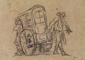Vinaigretten (kull og kritt på papir) av Jean-Baptiste Simeon Chardin