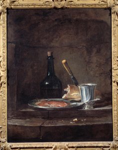 Apprets av en lunsj sier også sølvkoppen. Maleri av Jean Baptiste Simeon Chardin (1699 - 1779) av Jean Baptiste Simeon Chardin